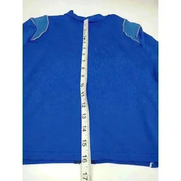 Soleboy Women's Crop Lightening Jacket Blue White Spell Out Sleeve Full Zip - Picture 7 of 7